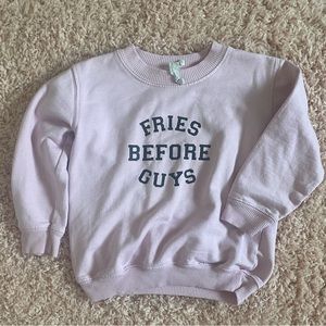 Toddler 3t “fries before guys” sweater